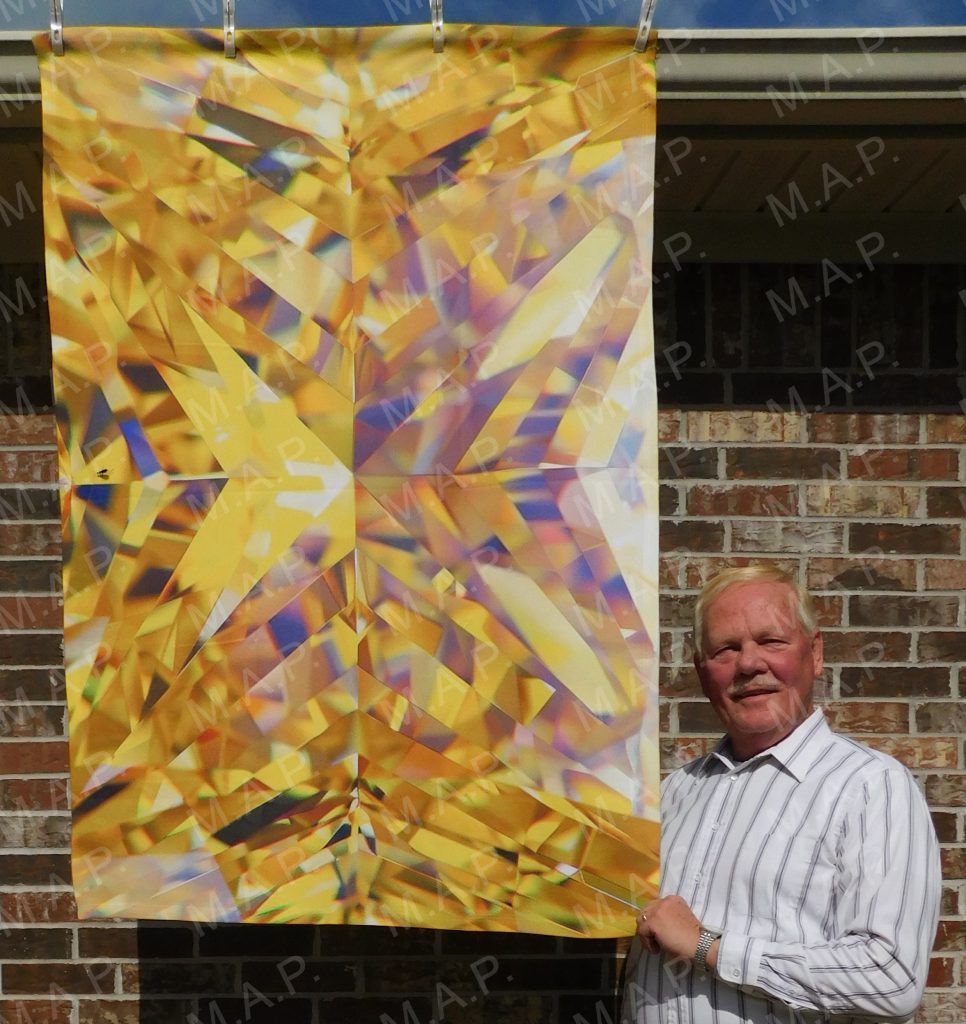 Yellow 40” X 60” Fleece Lap Blanket with Diamond pattern