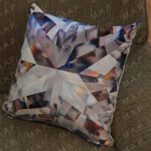 White 16” X 16” Premium Plush Pillow with Diamond pattern